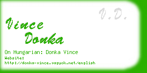 vince donka business card